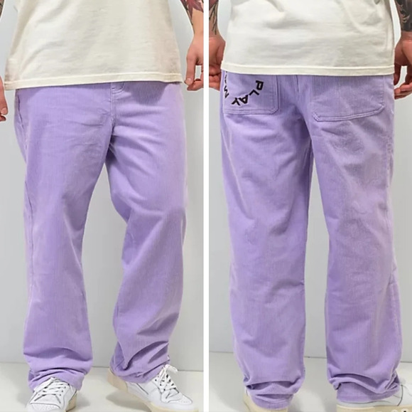 Paterson Other - Paterson Wide Leg Lavender Corduroy Skater Pants, Embroidered Back Pocket, EUC!